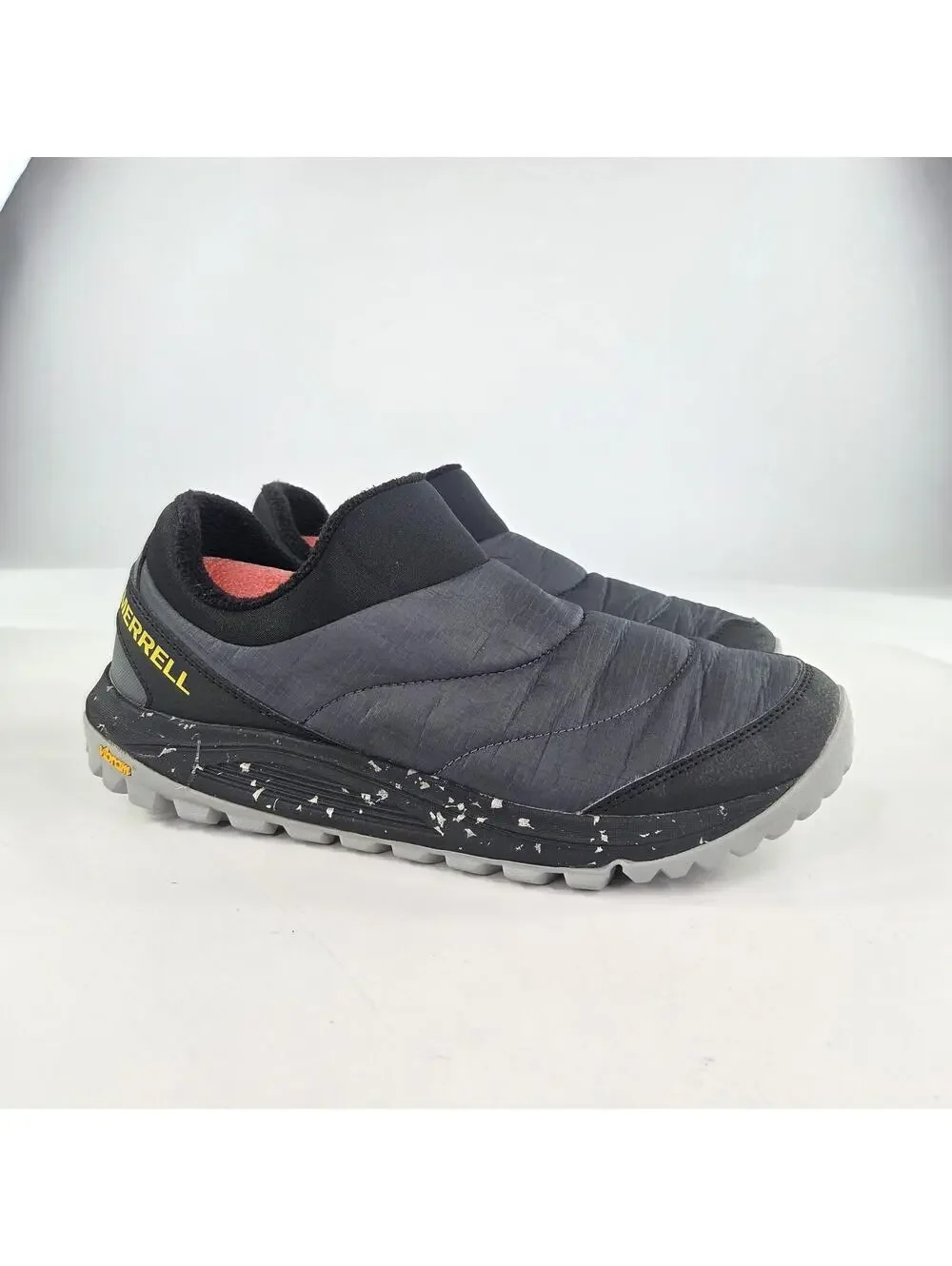 Merrell Nova Sneaker Moc US 9.5 Mens Black Charcoal Quilted Fleece Vibram Shoes